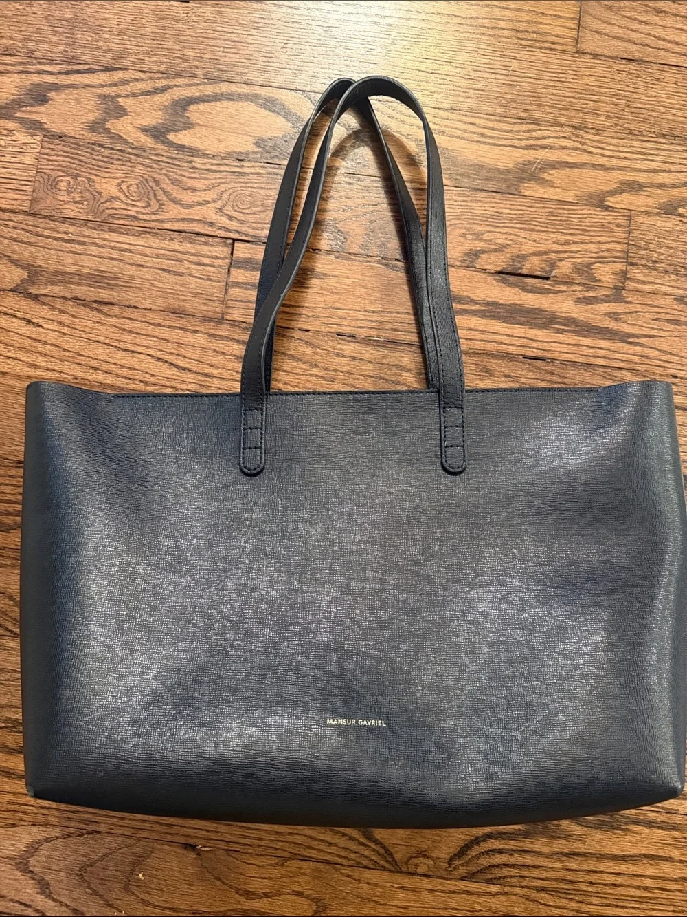 Mansur Gavriel Black Leather Tote Bag